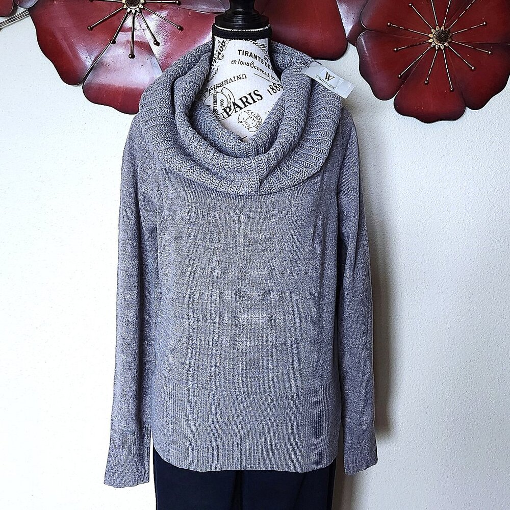 Worthington Women’s Cowl Neck Long Sleeve Gray Sweater NWT